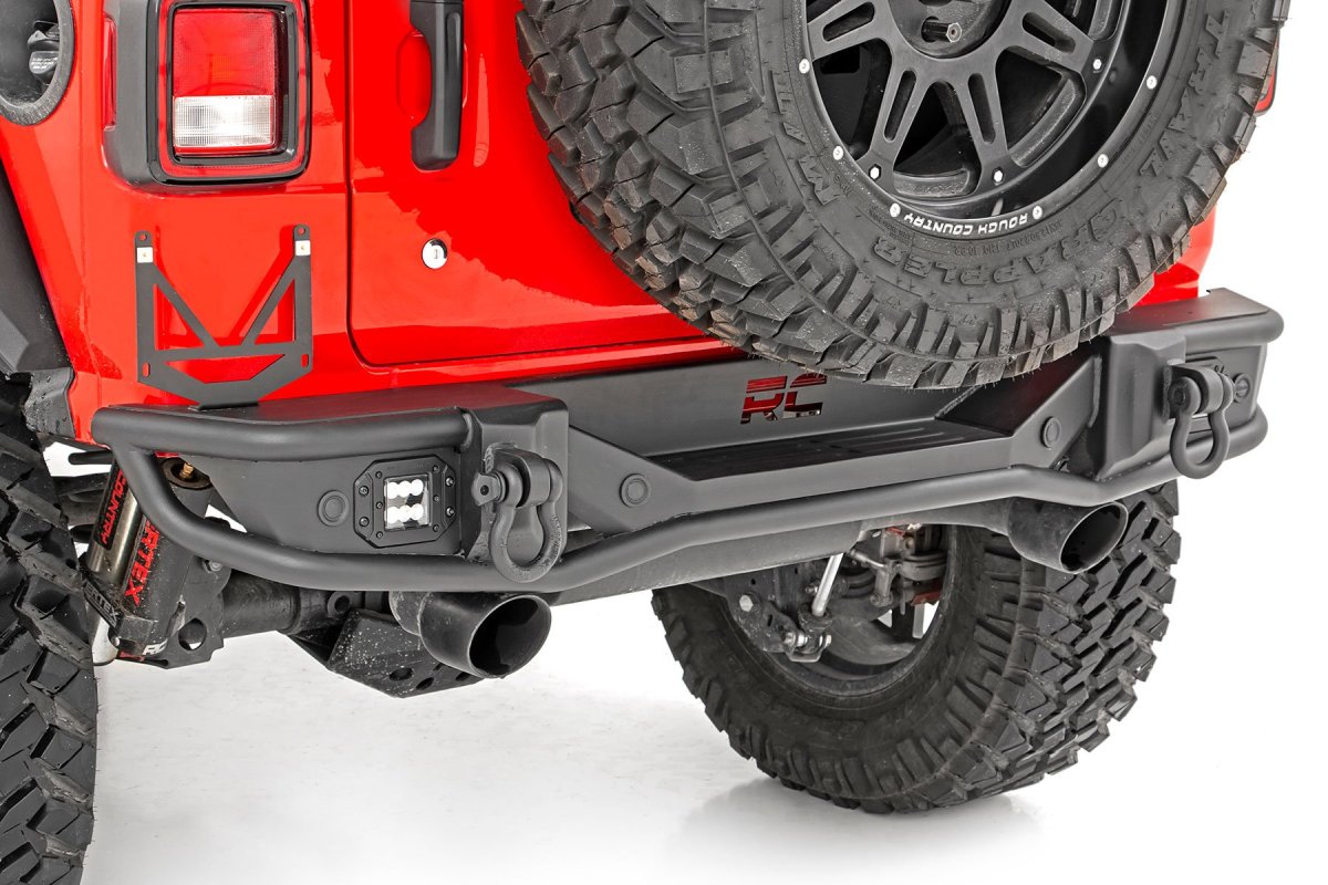 Jeep Wrangler JL Rear Bumper - Rough Country - Tubular - textured black - '21-'24